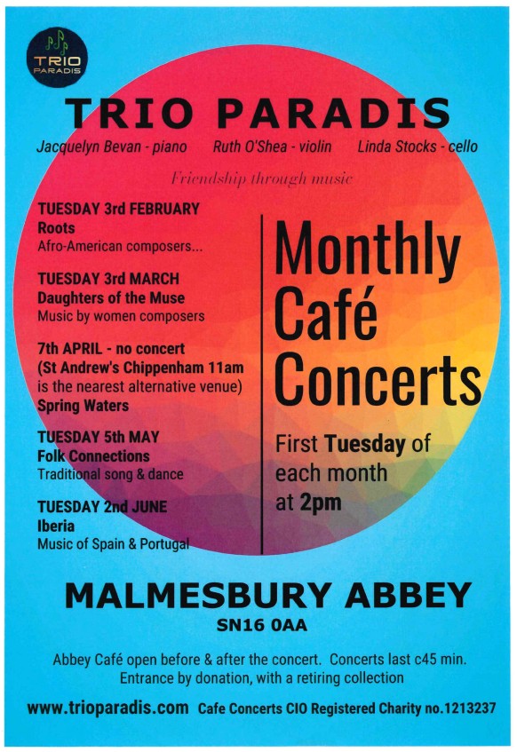 Trio Paradis - Monthly Cafe Concerts at Malmesbury Abbey